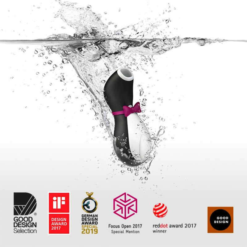 Satisfyer Pro Penguin Next Generation bezdotykowy masażer łechtaczki-zanurzony-w-wodzie-grafika