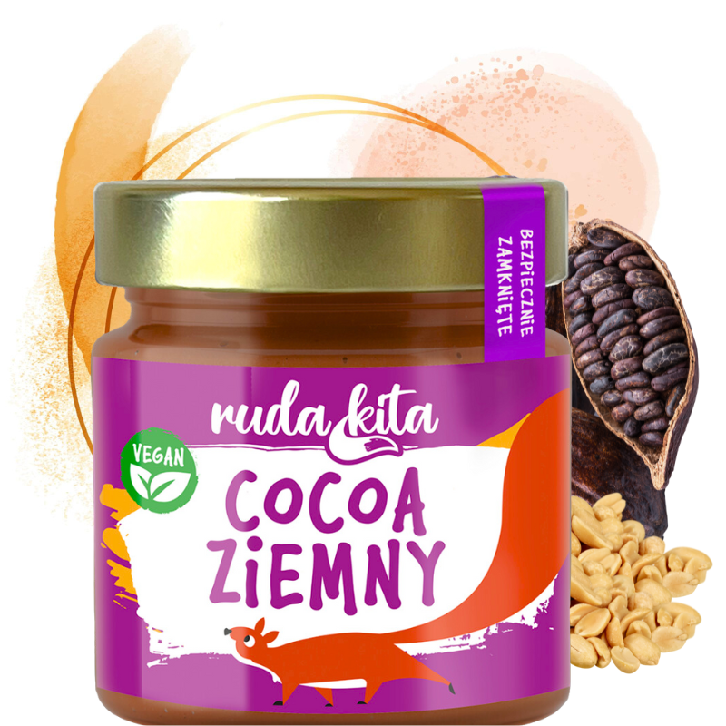ruda-kita-cocoa-ziemny-200-g-naturalna-wegganska-pasta-orzechowa-z-orzechow-ziemnych-z-kakao-bez-oleju-palmowego-zdrowa-przekaska