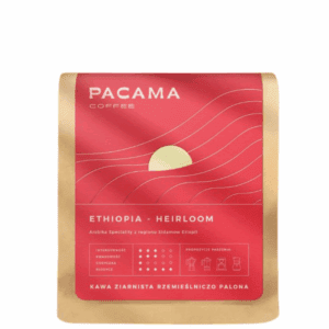 kawa ziarnista Ethiopia Heirloom 250 g torebka Pacama Coffee na białym tle