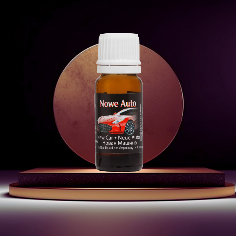 olejek zapachowy do samochodu nowe auto Bamer 7 ml na ciemnym tle