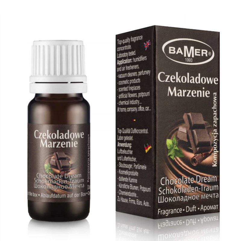olejek zapachowy czekoladowe marzenie bamer z opakowaniem 7ml do kominka i dyfuzora