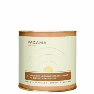 orzechy laskowe w białej czekoladzie stracciatella w metalowej puszce