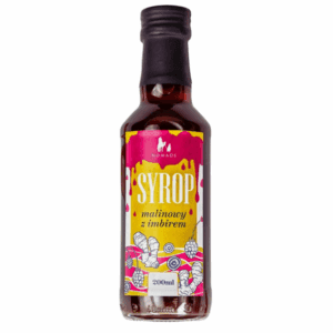 butelka syropu z maliną i imbirem Nomads 200 ml na białym tle