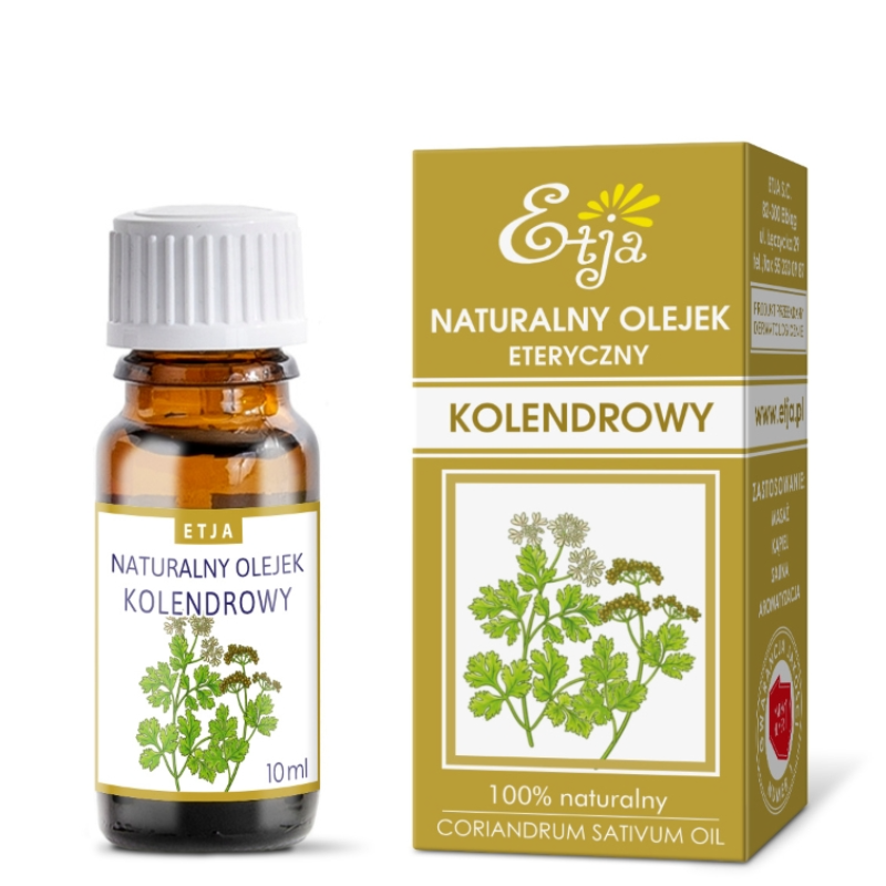 olejek eteryczny kolendrowy Etja 10 ml do kominka, prania i wieczornego wyciszenia